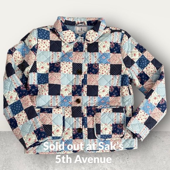 Girls Classic Prep CeCe Quilted Patchwork Barn Coat, Size Extra Large. - Picture 1 of 12